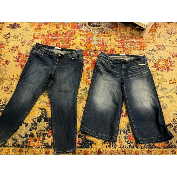 Torrid size 24 lot of 2 pairs of jeans boyfriend and wide leg cut - Picture 1 of 10